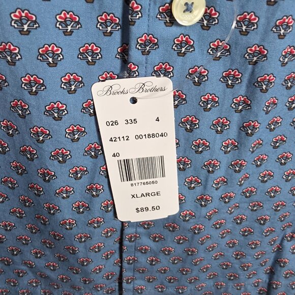 Brooks Brothers Shirt Mens Size XL Regent Fit Pottery All Over Print Camp Collar - Picture 9 of 11
